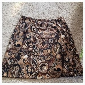 Elegant Paisley Mini Skirt - Brown